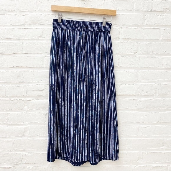 Aritzia || Babaton Luiz Cropped Elastic Waist Wide-Leg Pant Blue Small - Picture 1 of 8